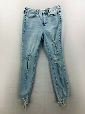 Mudd Womens Size 11 High Rise Ankle Jegging Distressed Denim Stretch Jeans  • $7.59