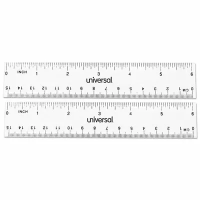 Universal Clear Plastic Ruler Standard/Metric 6  2/Pack • $6.99