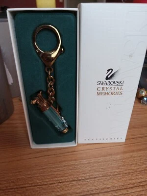 $26 • Buy Swarovski Crystal Memories Figurine GOLF BAG Key Ring 191632 Exc