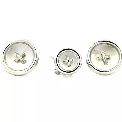 VTG Sterling Bar Button Cufflinks & Tie Tack! 148 • $59.49