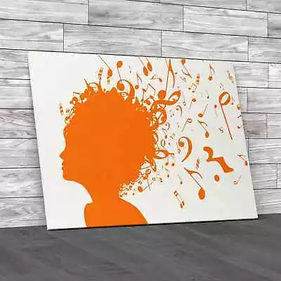 Musical Hair Orange Canvas Print Large Picture Wall Art • £14.95