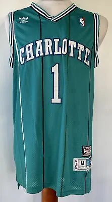 Adidas HWC Charlotte Hornets Muggsy Bogues Swingman Jersey Stitched Size Medium • $90