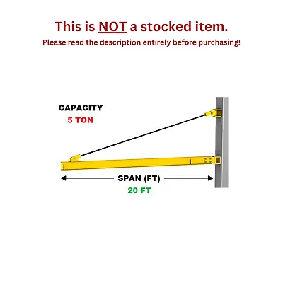 Gorbel Wall Bracket Jib Crane - 5 Ton Capacity Span 20 Ft • $6385