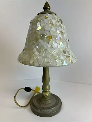 Vintage Handcrafted Mosaic & Marble Boudoir Lamp • $35