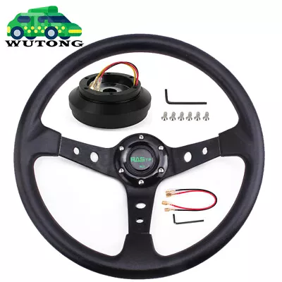 14  Black Steering Wheel With Hub Adapter Kit 174H For Ford Mustang 1984-2004 • $69.99