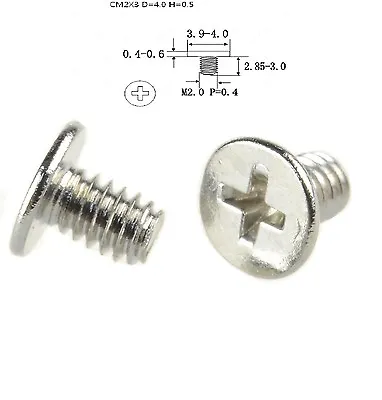 NEW  M2 X 3mm Laptop Phillips Flat Head Screw Nickel Plated • £1.54