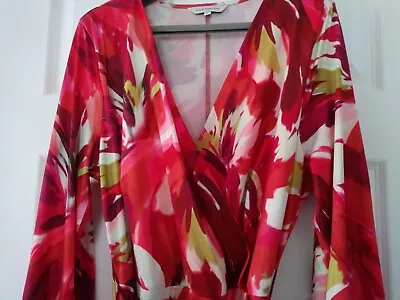 Long Tall Sally -Bnwot Ladies Gorgeous Kaleidoscope Red Wrap Maxi Dress Size 18 • £34