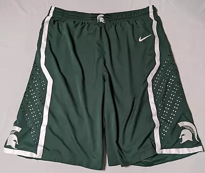 NIKE MICHIGAN STATE SPARTANS Men XL Green 12  Basketball Jersey Shorts • $27.99