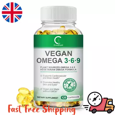 120Pcs Omega 3 6 9 Vegan Capsules For Brain Health Eyes Skin Health Support • £16.98