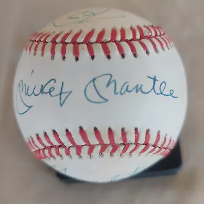 50 Home Run Club Signed Baseball Mickey Mantle +5 PSAO03574 • $450