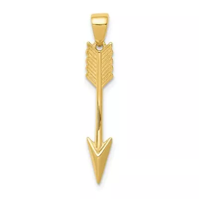 14k Yellow Gold Polished Arrow Charm Pendant • $126.36