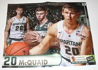 Matt Mcquaid Signed Poster Autographed Michigan State Basketball Spartans Msu • $9.99