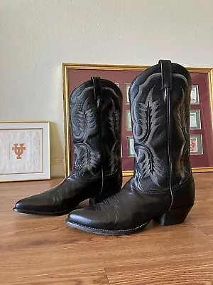 Tony Lama Men's Cowboy Western Boots Black Leather 2916 Size - 9.5 D • $95