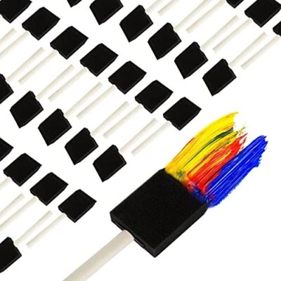 $28.86 • Buy 100 Pack 2 Inch Foam Brush Bulk Foam Paint Brushes Foam Sponge Brush With Woo...