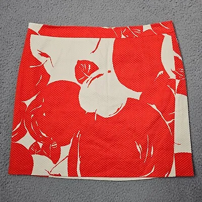 J. Crew Women's Postage Stamp Mini Skirt Big Apple Lined Size 8 Orange • $13.85