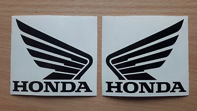 HONDA Wings  Logo Pair Left Right  TANK  Vinyl Sticker ( BLACK 10.5 X 9.5 Cm )  • £4.15