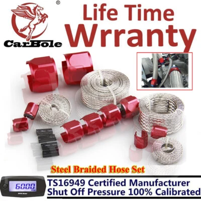 $27.69 • Buy Red Braided Hose Sleeve Sleeving Kit -Radiator, Vacuum, Heater & Fuel Line Hose