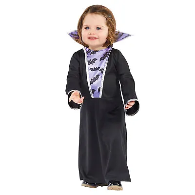 Childs Gothic Violet Vampiress Costume Fancy Dress Halloween Vampire Girls Kids • £18.99