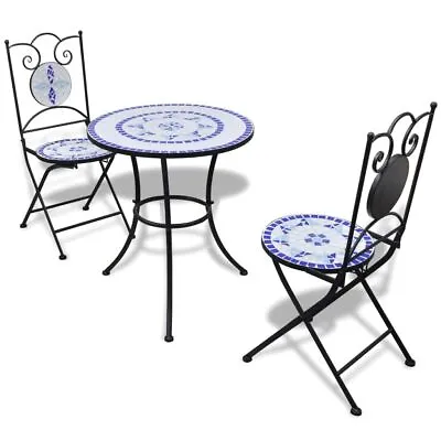 $228.95 • Buy 3pcs Mosaic Bistro Setting Table And Chairs Set Outdoor Garden Balcony Furniture