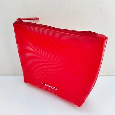1x MAC Red See Through Makeup Cosmetic Bag Pouch Travel Toiletry Case BrandNEW • $21.95