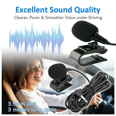 Car Stereo Radio BT Bluetooth Microphone 3.5mm For Sony JVC Hands Free UK SELL • £5.59