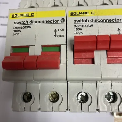 £5 • Buy Square D / DOM100SW 100A Mains Switch DP Double Pole