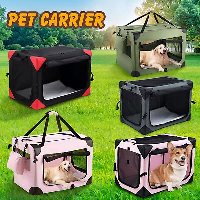 Pet Soft Crate Portable Dog Cat Carrier Travel Cage Kennel Folding M/XL • $87.95