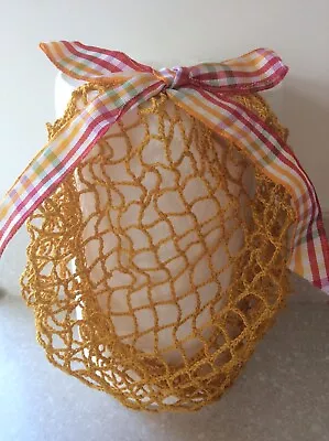 £10 • Buy 1940s Style Hair Snood/Net. Fine Yarn. Mustard Yellow. Wartime Pattern. Handmade