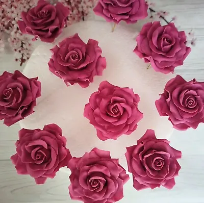 Edible 3D Roses Cake Decorations Wedding • £3