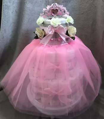 Baby Girl 3 Tier Nappy Cake - New- **read All Description • £25