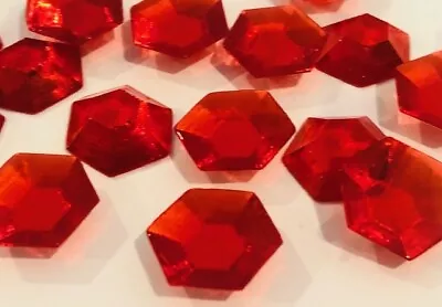 3/4  Edible Rubies Ruby Red Sugar Jewels Gems Cake Diamond Candy Decoration • £14.43