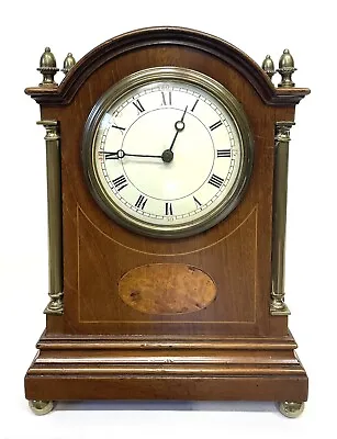 Antique Inlaid Mahogany Mantel Clock Timepiece • $309.50