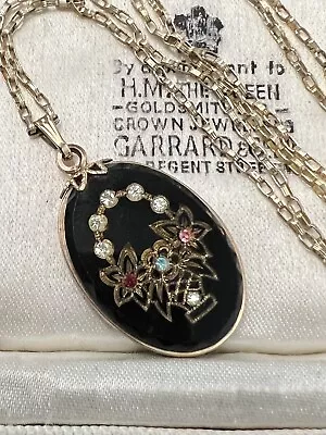 Antique Georgian Victorian Gold Filled Mourning Pendant Book Chain Necklace • $169