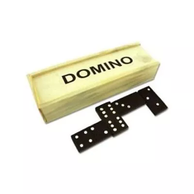 £5.19 • Buy Wooden Domino Box Toy Game Set 28 Travel Dominoes Ideal Children Kids Adults