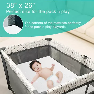 Memory Foam Crib Mattress & Toddler Mattress 38X26X3  With Removable 2Pcs Cover • $34.99