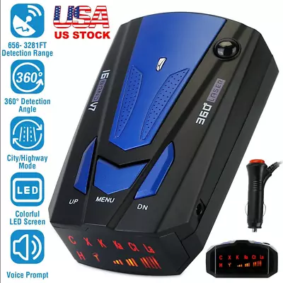 $11.99 • Buy Car V7 16 Band 360 GPS Camera Laser Police Safe Anti Radar Detector Voice Alert