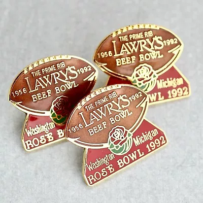 1 Vintage LAWRY'S Beef Rose Bowl Enamel Pin - 1988 Michigan USC 1992 Washington • $14