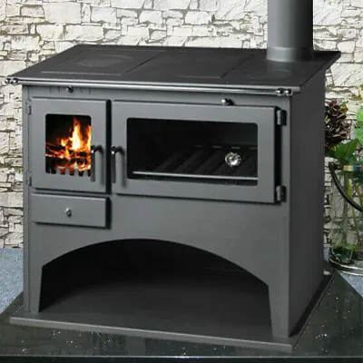 Wood Burning Range Stove Oven Cooker With Back Boiler Multi Fuel Milan B • £1099.99