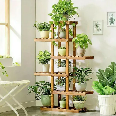 Wood/ Bamboo/Metal Shelf Flower Pot Plant Stand Rack Garden Indoor Outdoor Patio • $38.92