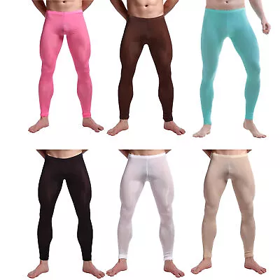 Man Yoga Dance Long Pants Stretchy Solid Color Slim Fit Trousers Running Workout • $9.99