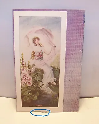 Postcard Vintage Spring Maiden Dancing Thru Garden Of Flowers  C 4 • $4.79