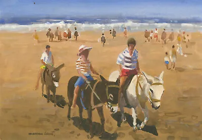 £168 • Buy William Norman Guant (1918-2001) - Signed Gouache, Donkey Rides At The Seaside