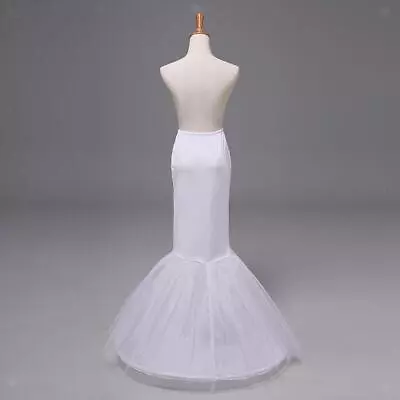 White1-Hoop Mermaid Trumpet Bride Long Wedding Dress Party Prom Underskirt • £13.10