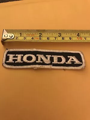 Vintage Honda Embroidered Patch 4” X 1” Sew On Patch White On Black • $4.99