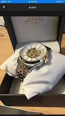 £101 • Buy Mens Rotary Mecanique Skeleton Automatic Watch GB05033/06 Boxed , Very Rare, New