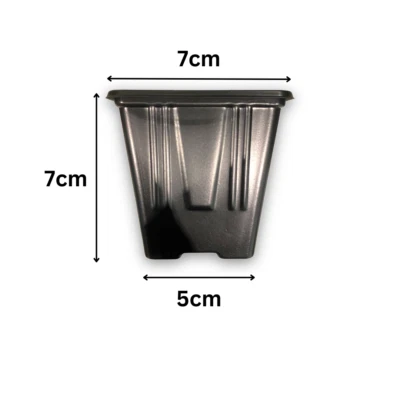 £1.69 • Buy Square Plastic Plant Pot 7CM Pressure Formed Sow & Grow Black Drain Base Pots UK