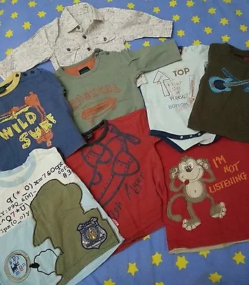 £13 • Buy 8 BOY S TOPS: Baby Boy Monsoon, Boden Top Shirt Bundle 12-18 Months