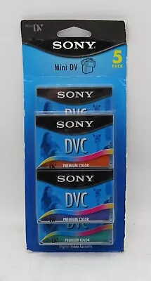 SEALED 5 Pack Sony Mini DVC Digital Video Cassette Tapes DVM60PRL Premium Color • $19.99