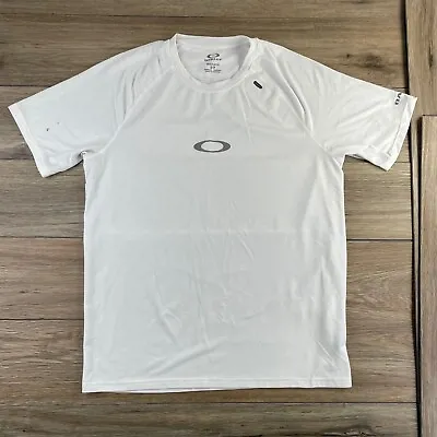 Oakley Hydrolix Shirt Small White Men Athletic Regular Fit Short Sleeve Tee Used • $16.14