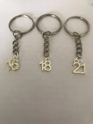 Age Number 16th 18th 21st Keyring Birthday Key Chain Brand New • £2.99